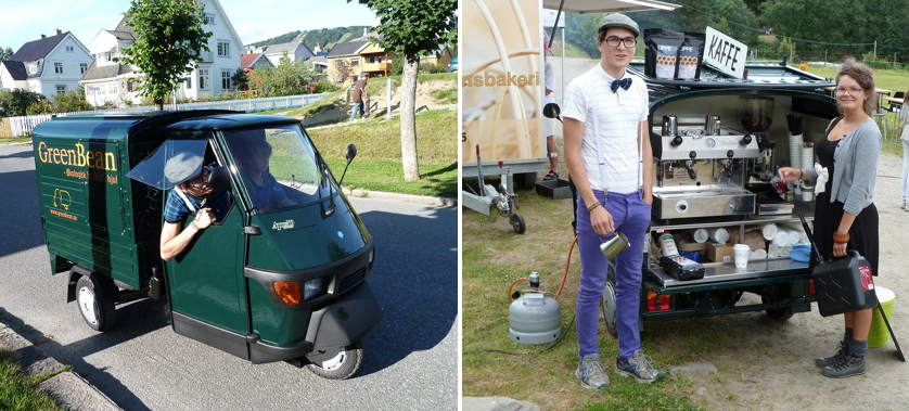 Green Bean – en annerledes kaffebar på tre hjul. Nærmere bestemt en Ape piaggio 50.